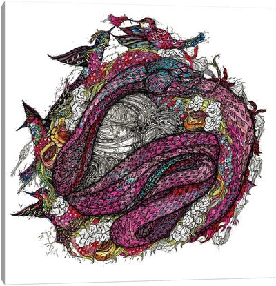Blueberry Snake Canvas Art Print - Maria Susarenko