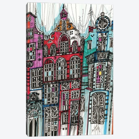 Amsterdam Cityscape Canvas Print #SSR157} by Maria Susarenko Art Print