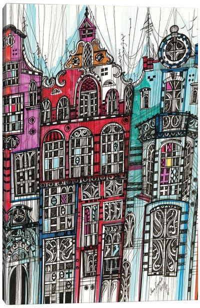 Amsterdam Cityscape Canvas Art Print - Maria Susarenko