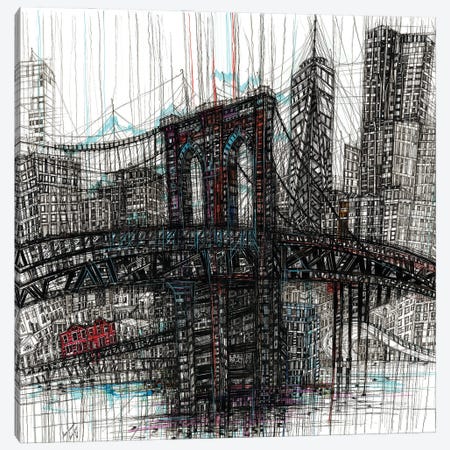 Brooklyn Bridge Canvas Print #SSR182} by Maria Susarenko Canvas Print