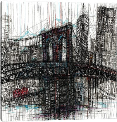 Brooklyn Bridge Canvas Art Print - Maria Susarenko