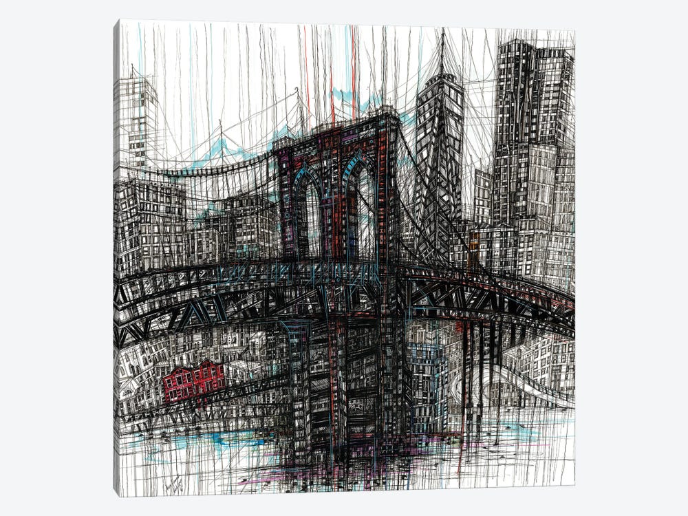 Brooklyn Bridge by Maria Susarenko 1-piece Canvas Wall Art