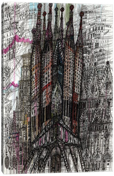 Sagrada Familia. Barcelona Canvas Art Print - Maria Susarenko