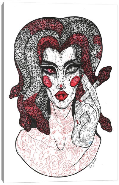 Medusa Smokes Canvas Art Print - Maria Susarenko