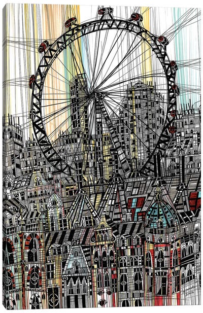 London Eye II Canvas Art Print - Amusement Park Art