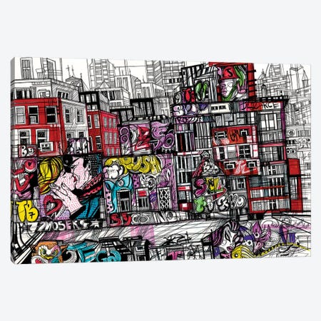 New York.Urban Graffiti Canvas Print #SSR49} by Maria Susarenko Canvas Art