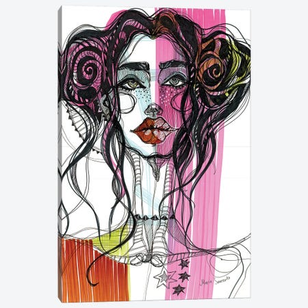 Pink Girl II Canvas Print #SSR57} by Maria Susarenko Canvas Art