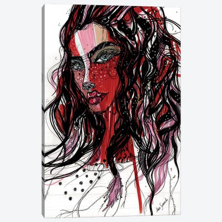 Red Glitter Canvas Print #SSR64} by Maria Susarenko Canvas Print