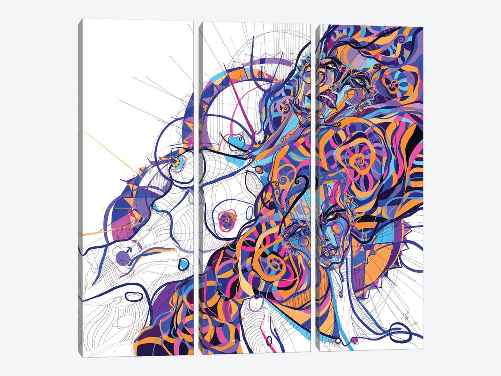 Scissors Sisters by Maria Susarenko 3-piece Canvas Wall Art