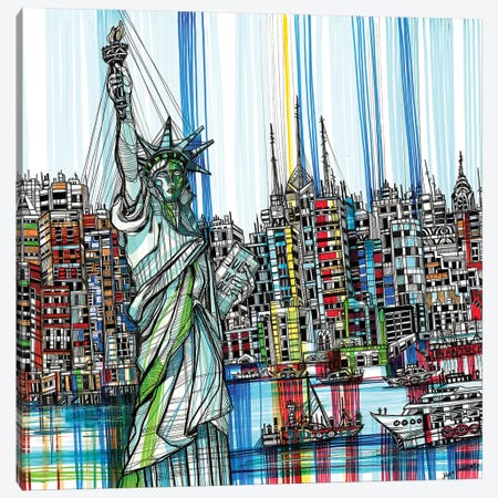 Statue Of Liberty Canvas Print #SSR80} by Maria Susarenko Canvas Wall Art