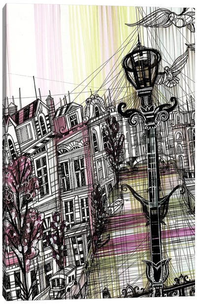 Amsterdam Umbrella Canvas Art Print - Maria Susarenko