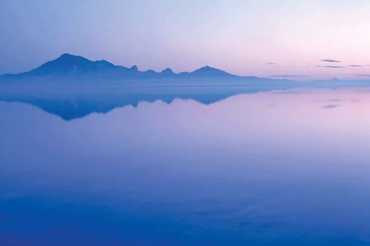 Silver Island Range And Its Reflection At Dawn, Bonneville Salt Flats, Tooele County, Utah, USA