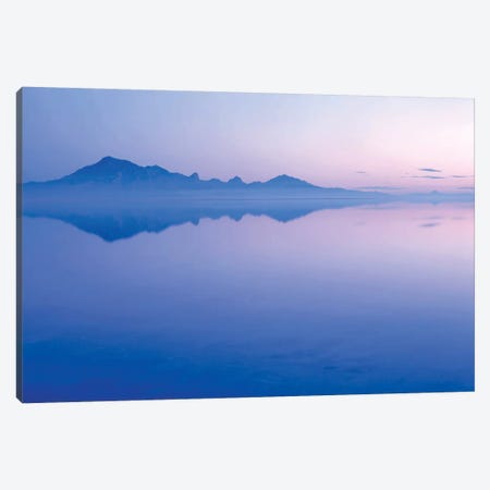 Silver Island Range And Its Reflection At Dawn, Bonneville Salt Flats, Tooele County, Utah, USA Canvas Print #SST4} by Scott T. Smith Canvas Print