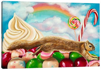 Candyland Canvas Art Print - Squirrel Art