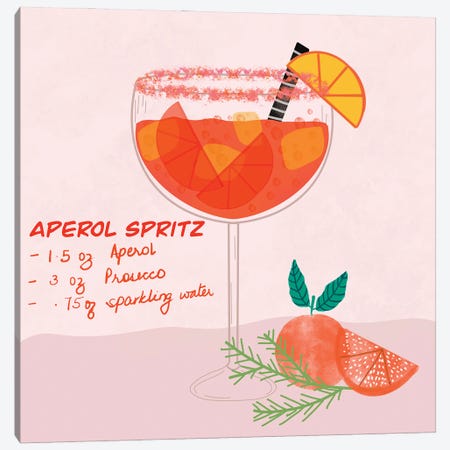 Aperol Spritz Canvas Print #SSW1} by Siotia Swati Art Print