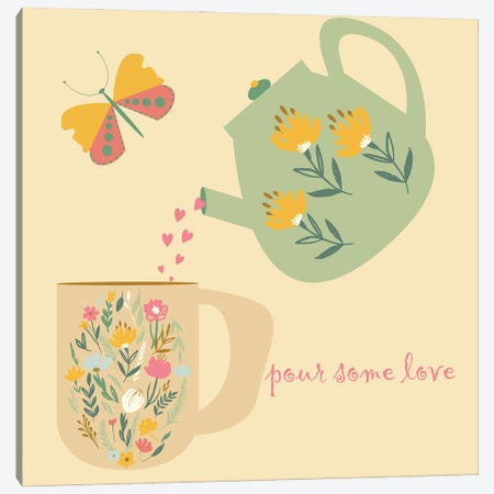 Pour Some Love Canvas Print #SSW2} by Siotia Swati Canvas Print