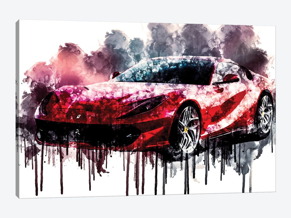 2017 Ferrari 812 Superfast by Sissy Angelastro 1-piece Canvas Art Print