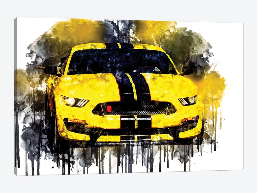 2017 Ford Mustang Shelby GT350 Sports Car by Sissy Angelastro 1-piece Canvas Art