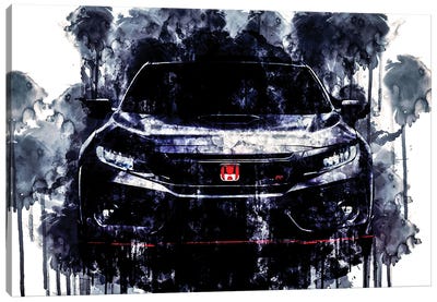 2017 Honda Civic Type R Canvas Art Print - Sissy Angelastro