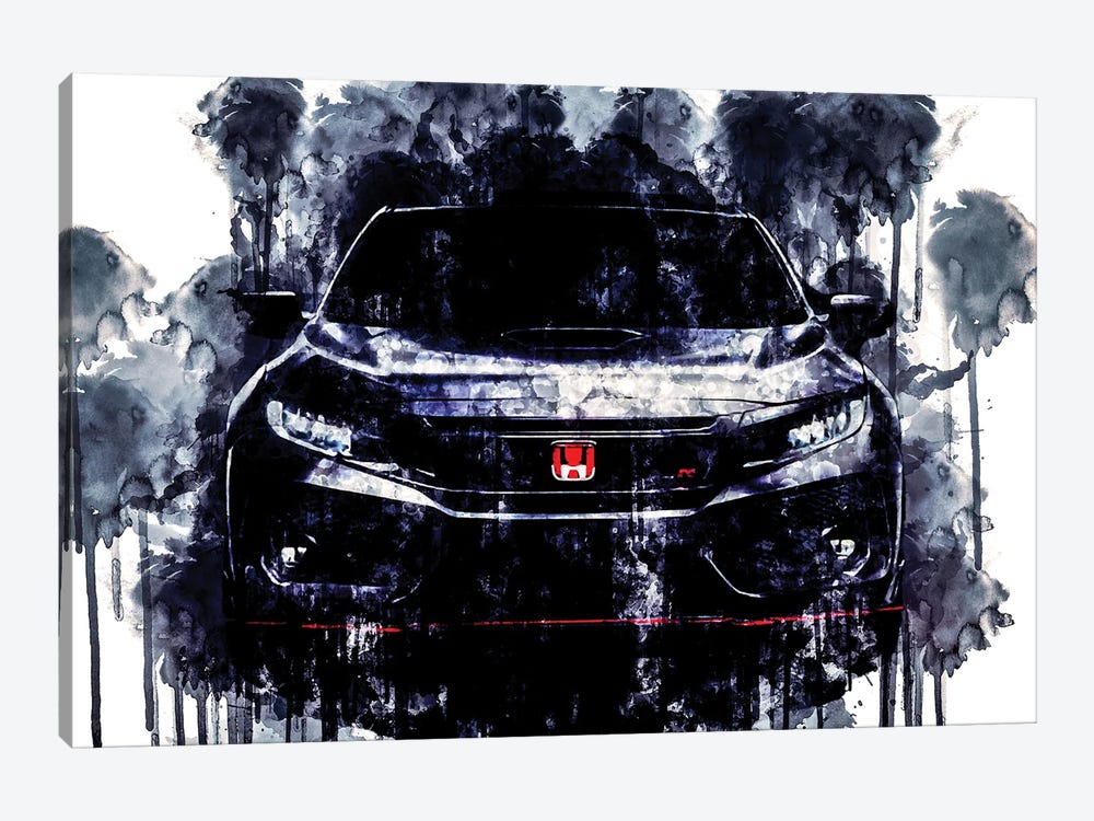 2017 Honda Civic Type R by Sissy Angelastro 1-piece Canvas Art Print