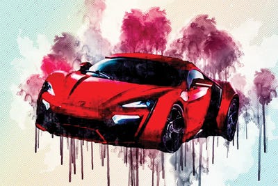 Hypercar Lykan Hypersport Lucan 2016 Sports Cars by Sissy Angelastro art print