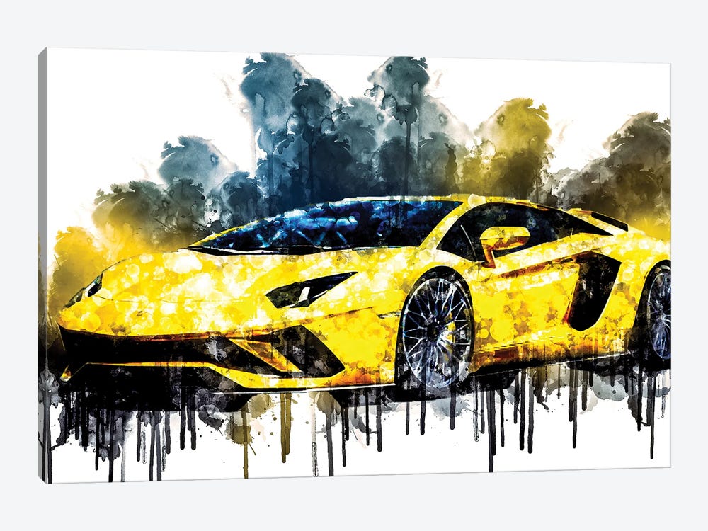 2017 Lamborghini Aventador S by Sissy Angelastro 1-piece Canvas Artwork
