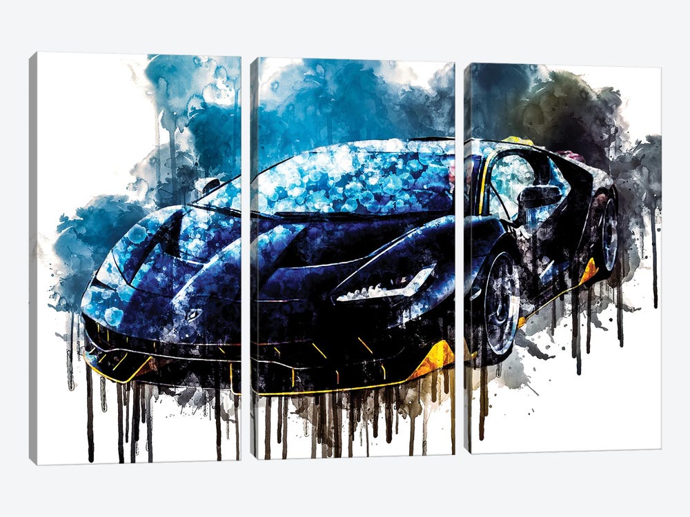 2017 Lamborghini Centenario by Sissy Angelastro 3-piece Canvas Print