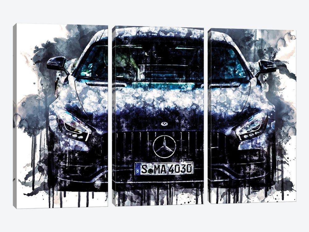 2017 Mercedes AMG GT C Edition L by Sissy Angelastro 3-piece Canvas Artwork