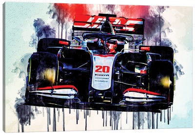 Kevin Magnussen Closeup Haas Vf-20 Raceway 2020 F1 Cars Formula 1 Canvas Art Print - Sissy Angelastro