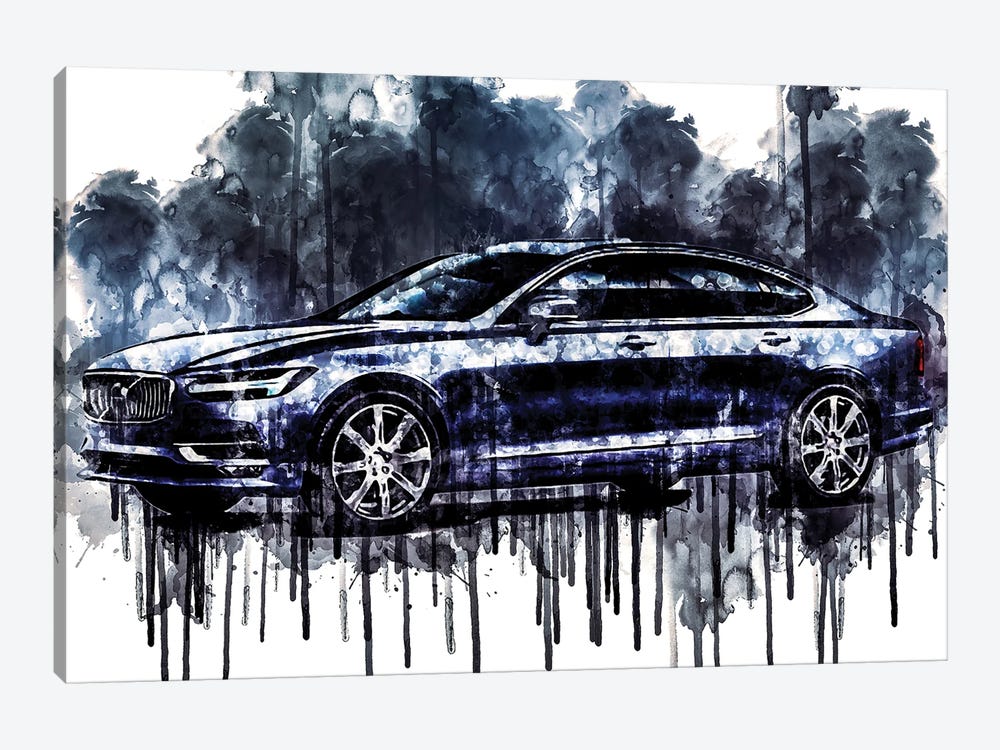 2017 Volvo S90 by Sissy Angelastro 1-piece Canvas Wall Art