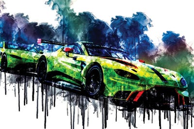 2018 Profile Aston Martin Vantage GTE by Sissy Angelastro canvas print