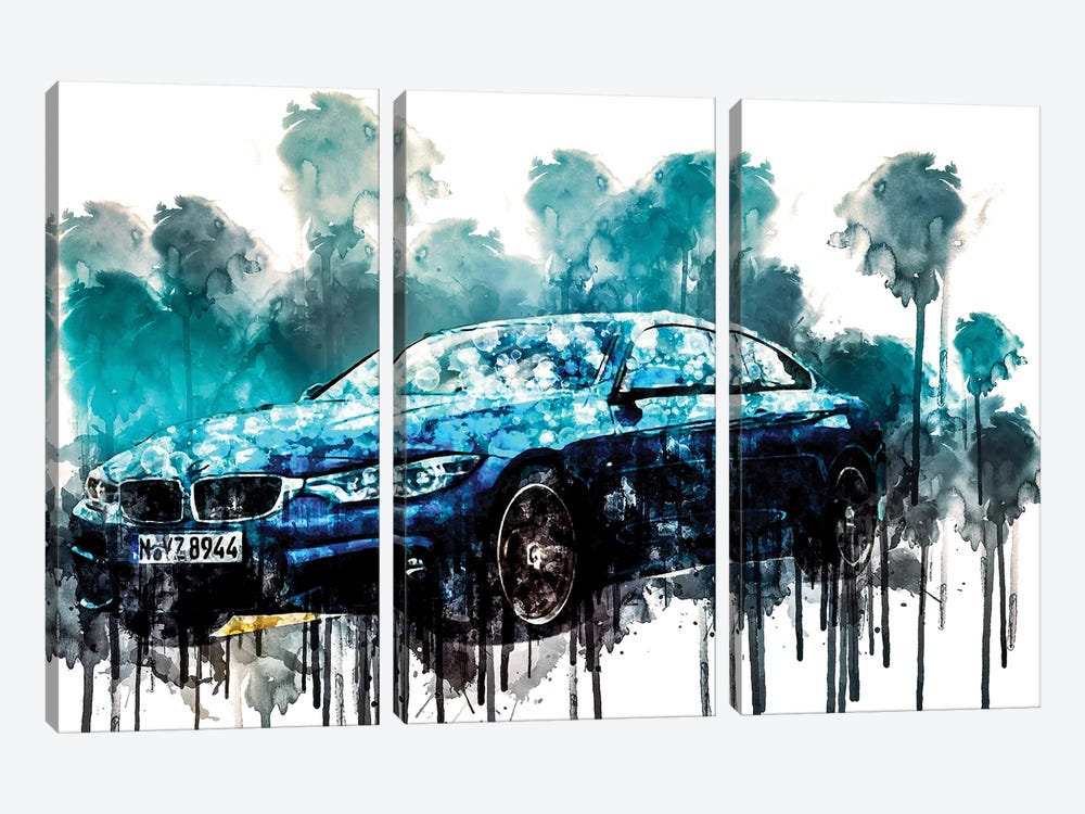2018 BMW Series M Sport Coupe by Sissy Angelastro 3-piece Canvas Artwork