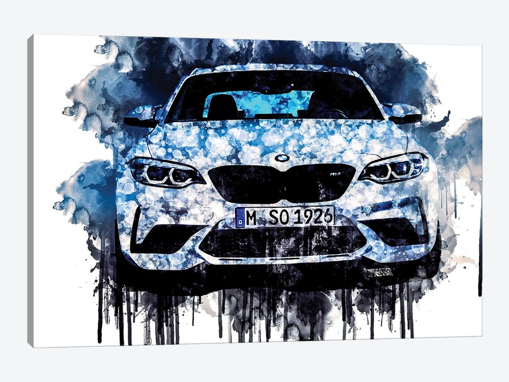 2018 BMW M2 Competition by Sissy Angelastro 1-piece Canvas Art Print