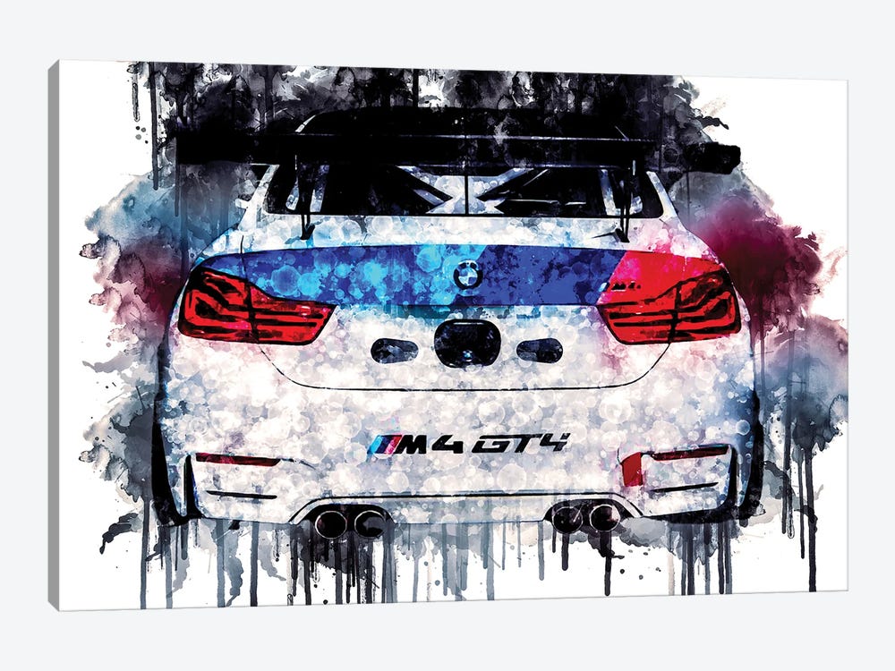 2018 BMW M4 GT4 by Sissy Angelastro 1-piece Canvas Wall Art