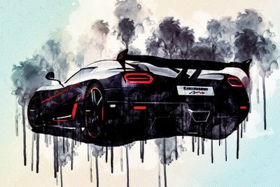 Koenigsegg Agera Rs 2017 Hypercar Rear View Carbon Case Tuning Supercar by Sissy Angelastro canvas print