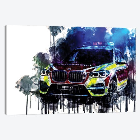2018 BMW X3 xDrive20d Feuerwehr Canvas Print #SSY1060} by Sissy Angelastro Canvas Art Print