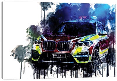 2018 BMW X3 xDrive20d Feuerwehr Canvas Art Print - BMW