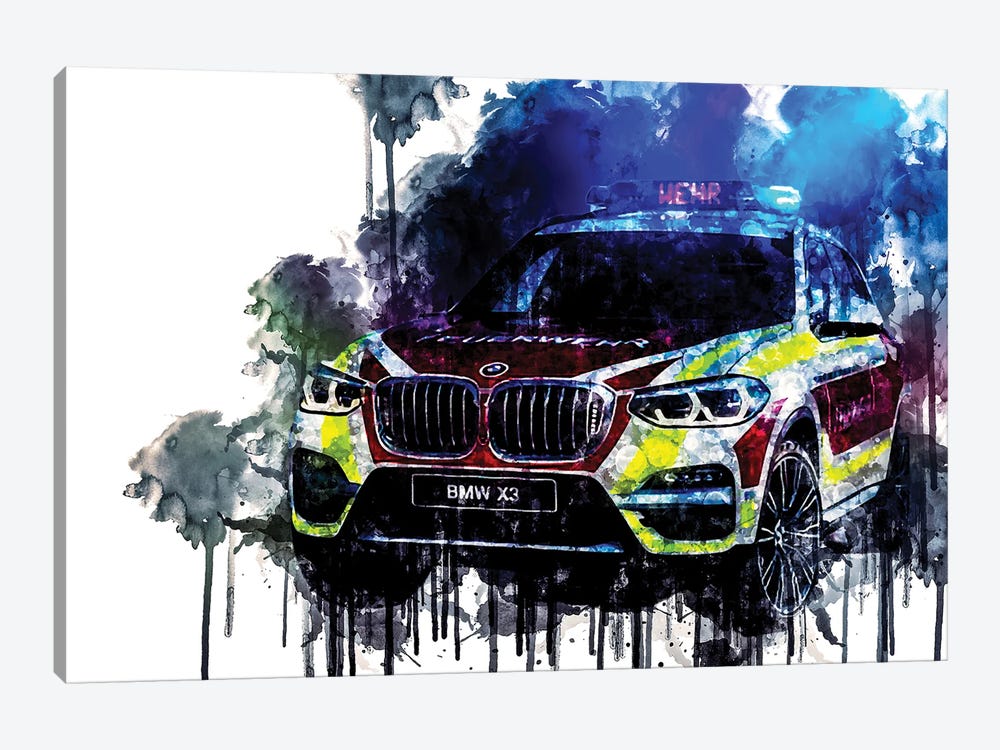 2018 BMW X3 xDrive20d Feuerwehr by Sissy Angelastro 1-piece Canvas Art