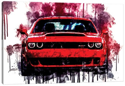 2018 Dodge Challenger SRT Demon Canvas Art Print - Cars By Brand