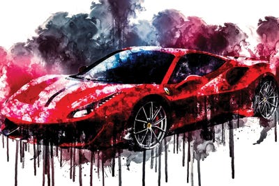 2018 Ferrari 488 Pista by Sissy Angelastro framed canvas print