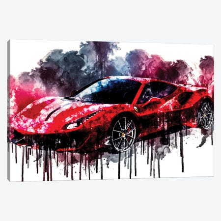2018 Ferrari 488 Pista Canvas Print #SSY1065} by Sissy Angelastro Canvas Art
