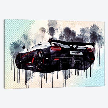 Koenigsegg Agera Rs 2017 Hypercar Rear View Carbon Case Tuning Supercar Canvas Print #SSY106} by Sissy Angelastro Canvas Print