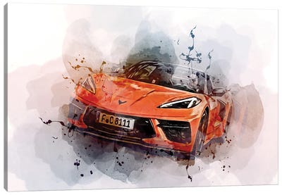 Chevrolet Corvette Stingray Convertible Road 2022 Canvas Art Print - Sissy Angelastro