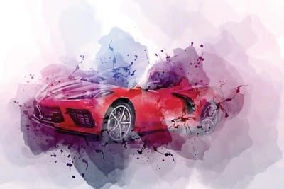 Chevrolet Corvette Stingray Ae-Spec 2021 by Sissy Angelastro framed canvas print