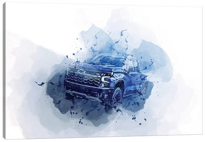 Chevrolet Silverado Zr2 River 2022 Cars Offroad Suvs Canvas Art Print - Sissy Angelastro