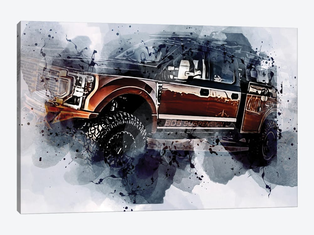 Ford F-350 Super Duty Crew Cab Exterior Golden by Sissy Angelastro 1-piece Canvas Print