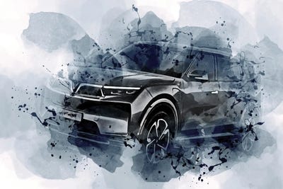 Vinfast Vf E36 2021 Full-Size Crossover Exterior by Sissy Angelastro framed canvas print