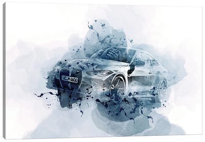 2021 BMW M4 F82 Ac Schnitzer Gray Sports Coupe Tuning Canvas Art Print - Sissy Angelastro