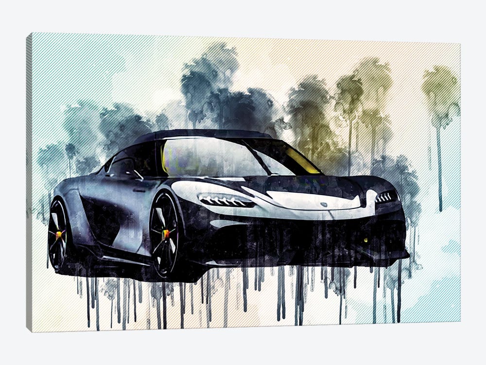 Koenigsegg Gemera 2021 Front View Exterior New Hypercar Luxury Cars New Gemera Supercars by Sissy Angelastro 1-piece Canvas Artwork
