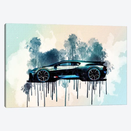 2019 Bugatti Divo Hypercar Side View Canvas Print #SSY10} by Sissy Angelastro Canvas Artwork